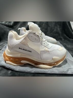 Balenciaga Triple S 43 White Clear Sole Sneakers US Men’s 10